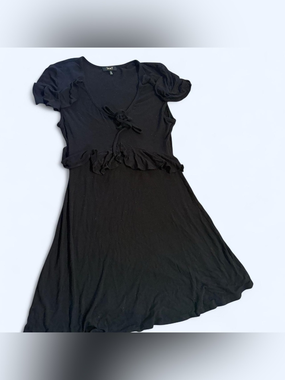 love J Black Ruffle Tie-Front Dress